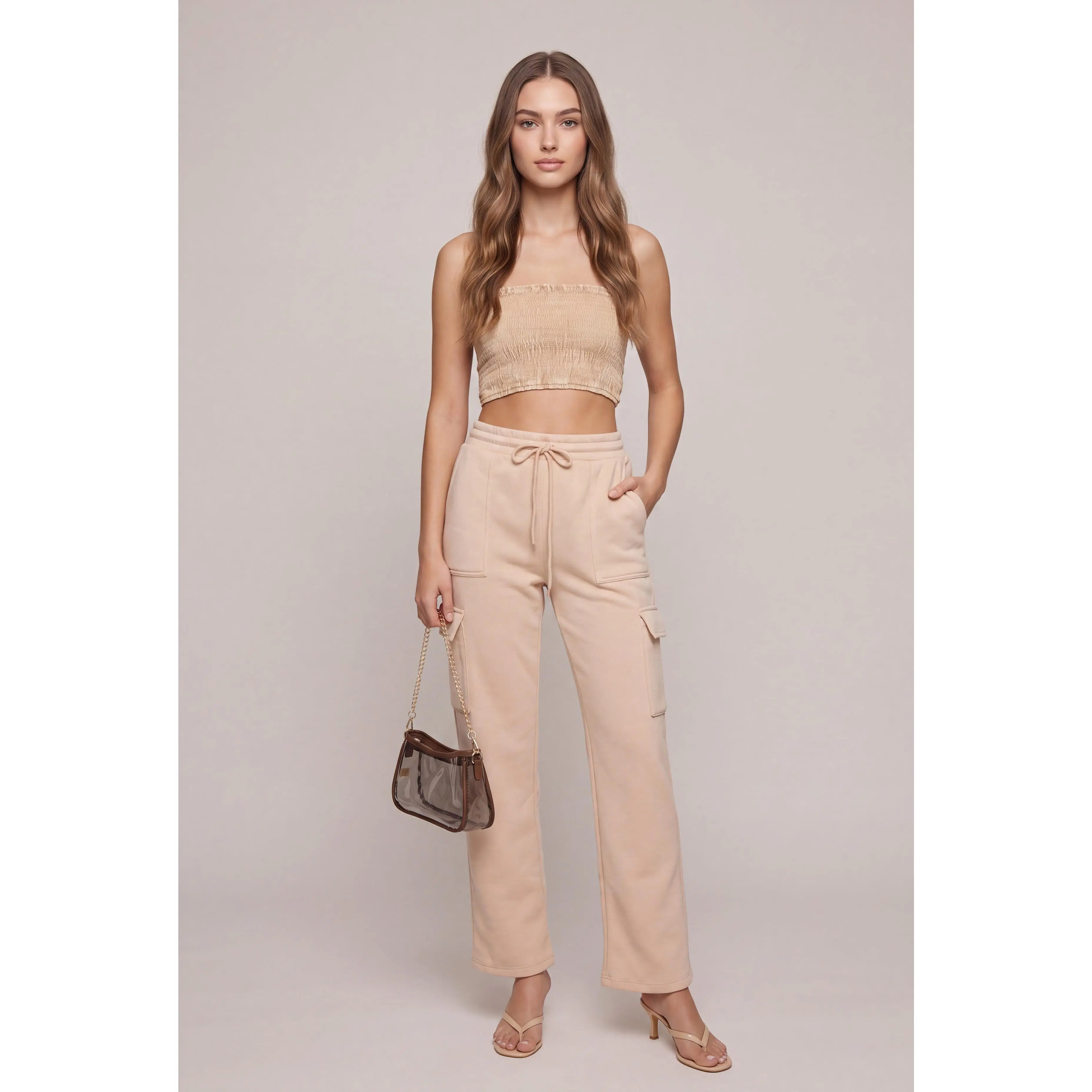 Drawstring Cargo Sweatpants