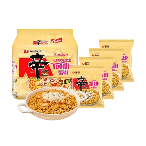 NONGSHIM Shin Ramyun Toomba: Spicy Creamy Stir-Fry Instant Noodles, 4-Pack (4.83 oz Each)【Edward Lee Pick】【Culinary Class Wars】