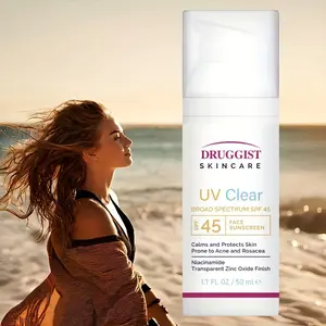Facial Sunscreen Moisturizer with SPF 45, Lightweight, Fast-Absorbing Texture - Suitable for All Skin Types and Tones