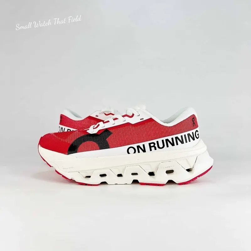 Vivid Red Perforated Mesh Athletic Trainers Shock Absorbing Off-white Cutout Midsole Lightweight Outdoor Workout Commute Footwear