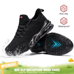LARNMERN Waterproof Breathable Air Cushion Work Shoes for Men & Women Seamless Full Coverage Shoes, No Rubbing Comfort Lining Non-Slip Oil-Proof All-Season Perfect for Chefs Nurses Cleaners & Outdoor Activities