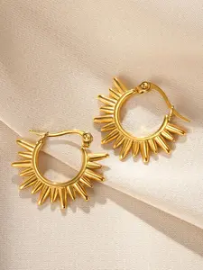 1 Pair Sunflower Design Hoop Earrings, Elegant All-match Jewelry for Girls Gift, Female Classic Fashion Accessories for Daily Wear, Trendy Jewellery Accessories, Statement Earrings, Versatile Earrings