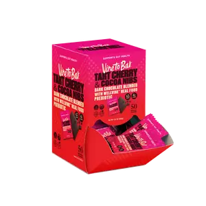 Tart Cherry and Cocoa Nibs Dark Chocolate Squares - 50-Ct Display Box
