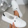 Women's Plus Size Sneakers, Fashion Casual Flat Shoes, Lace-Up College Style, Versatile Sporty Leisure Shoes, Trendy Walking Sneaker, Low Top Sneakers, Casual Wear Sneaker, Casual Footwear Sneakers, Fashionable Casual Sneakers