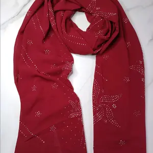 B7 burgundy with silver designs scarf Spring light weight