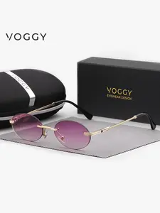 [VOGGY] stylish, simple, retro and comfortable metal lightweight UV trendy vintage sunglasses, men and women driving outdoor hiking, hiking, fishing, fashion holiday party decoration props with gift boxes.
