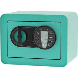Small Safe Box -  Safe for   Documents, Solid Lock Box, Mini  Box with Digital   Keypad for  Office Hotel (Blue)