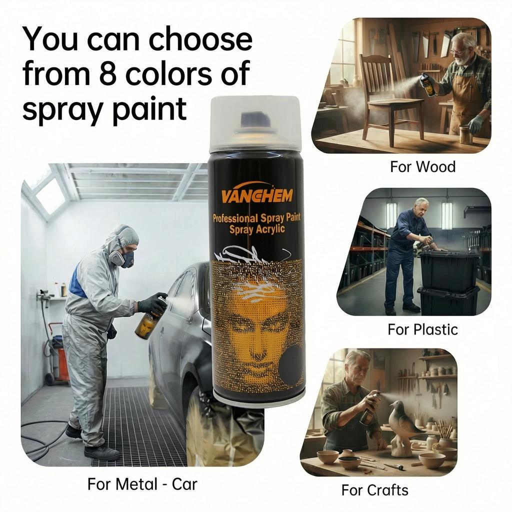 VANGHEM Pro-Grade Graffiti & Art DIY Spray Paint 13.5OZ Multi-Surface Use for Cars Furniture Waterproof UV-Resistant Finish Multiple  Black Steel Pipes Decorative