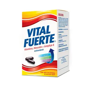 Vital Fuerte x100 Antioxidant Dietary Supplement - 100 soft gels with Essential Vitamins and Minerals, Made in Guatemala, Healthcare Supplement Edible Fitness Healthy