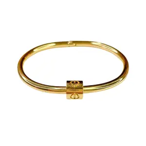 Screw Lock Bracelet | 18K Gold/ Silver/ Rose Gold Plated Stainless Steel Bangle for Women – Adjustable Cuff Style Bracelet – Minimalist Jewelry for Everyday Wear – Fashion Gift for Family & Friends
