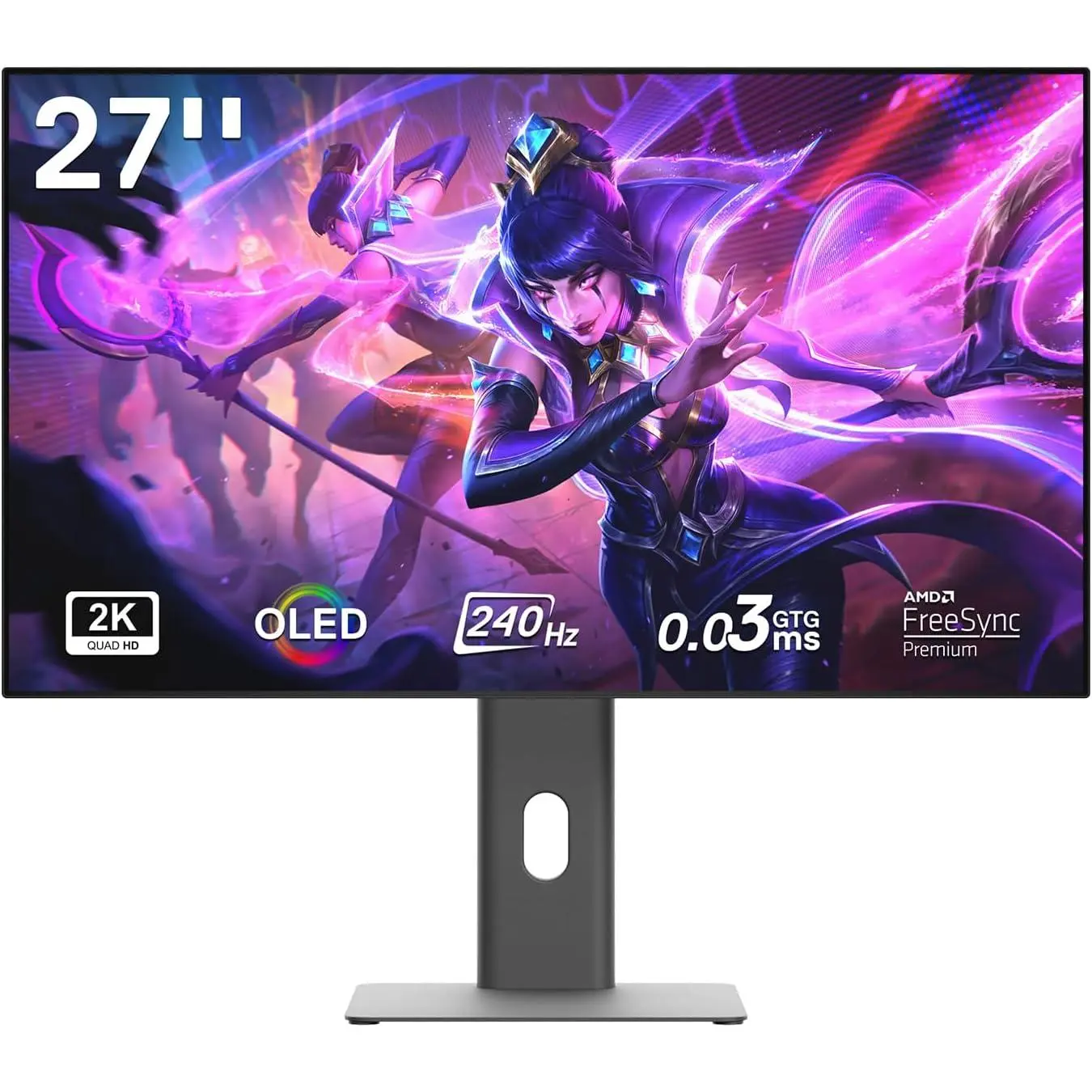 Redragon 27" OLED Flat-Screen Gaming Monitor - 240Hz Desktop Computer Monitor, QHD 2560x1440, 0.03ms GTG, AMD FreeSync Premium, 98.5% DCI-P3, HDR10, Tilt-Adjustable, HDMI/DP/Type-C, Eye Care, VESA Wall Mount Compatible, 240Hz Computer Monitors, Desktop Co