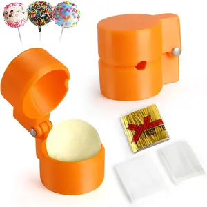 2 PCS Round Cake Pop Mold Shapes Press Set Circle Cake Pop Cutter and Pusher with 100 Bags and Sticks Baking Tools Accessories for Home Baking Birthday Parties Wedding Desserts