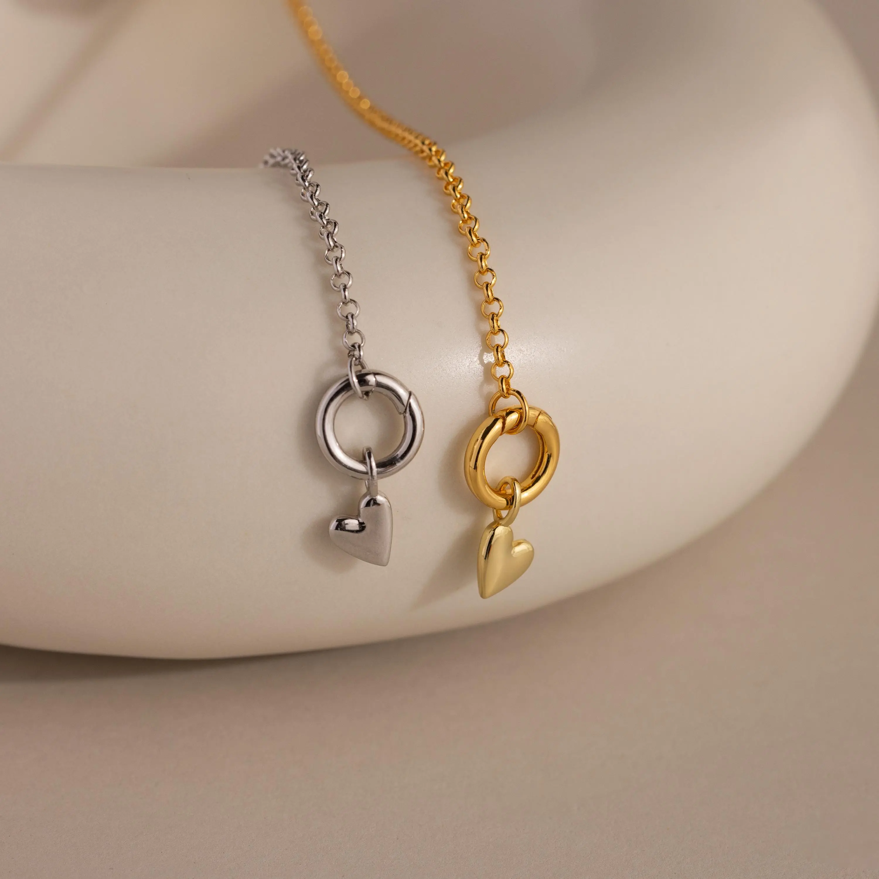 Puff Heart Charm by Caitlyn Minimalist - 18K Gold & Silver Plated Charms for Bracelet - Dainty Heart Necklace Pendant - Coquette Jewelry - Gift for Her