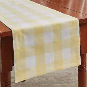 Buffalo Yellow Check Backed Table Runners