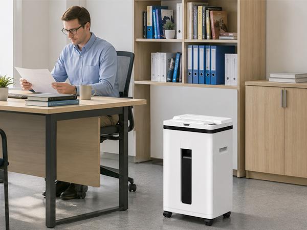 QUIETLEMON P-5 Heavy Duty Microcut Paper Shredder for Home Office & Small Business, 40 Min Continuous Run, 200-Sheet Auto Feed, 7-Sheet Manual Feed, Shreds Credit Cards & Staples, 5.8 Gal Bin, Computer Accessories, Microcut Shredder, 5.8 Gallon Bin
