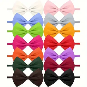 120 Pcs Dog Bow Ties  Adjustable Collar Puppy Neckties Cat Bow Tie Pet Dog Bowtie Collar Dog Bows Grooming Mix 20 Colors Solid Puppy Neckties Cat Collars PET Grooming Accessories  Red Black White Pink