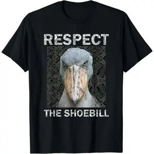 Men's Short Sleeve Leisurely Top Respect The Shoebill African Bird Aztec Mayan Bird Lover T-Shirt