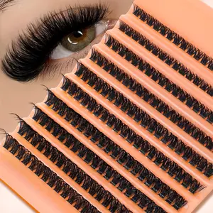 DIY False Eyelash Extension Kit, D Curl Fluffy Lashes, Eyelash Falsies, Non-Toxic Daily Use, Perfect for Dates & Festivals, Valentine's Day Gift