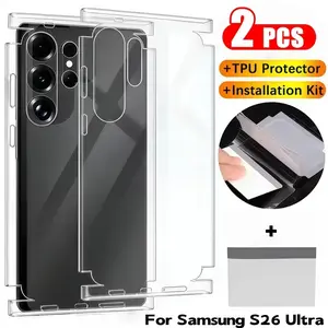 2pcs Full Coverage Back Film for Samsung Galaxy S26 Ultra S26+ S26, Waterproof Screen Protector, Side + Back Film for Samsung S26 Ultra