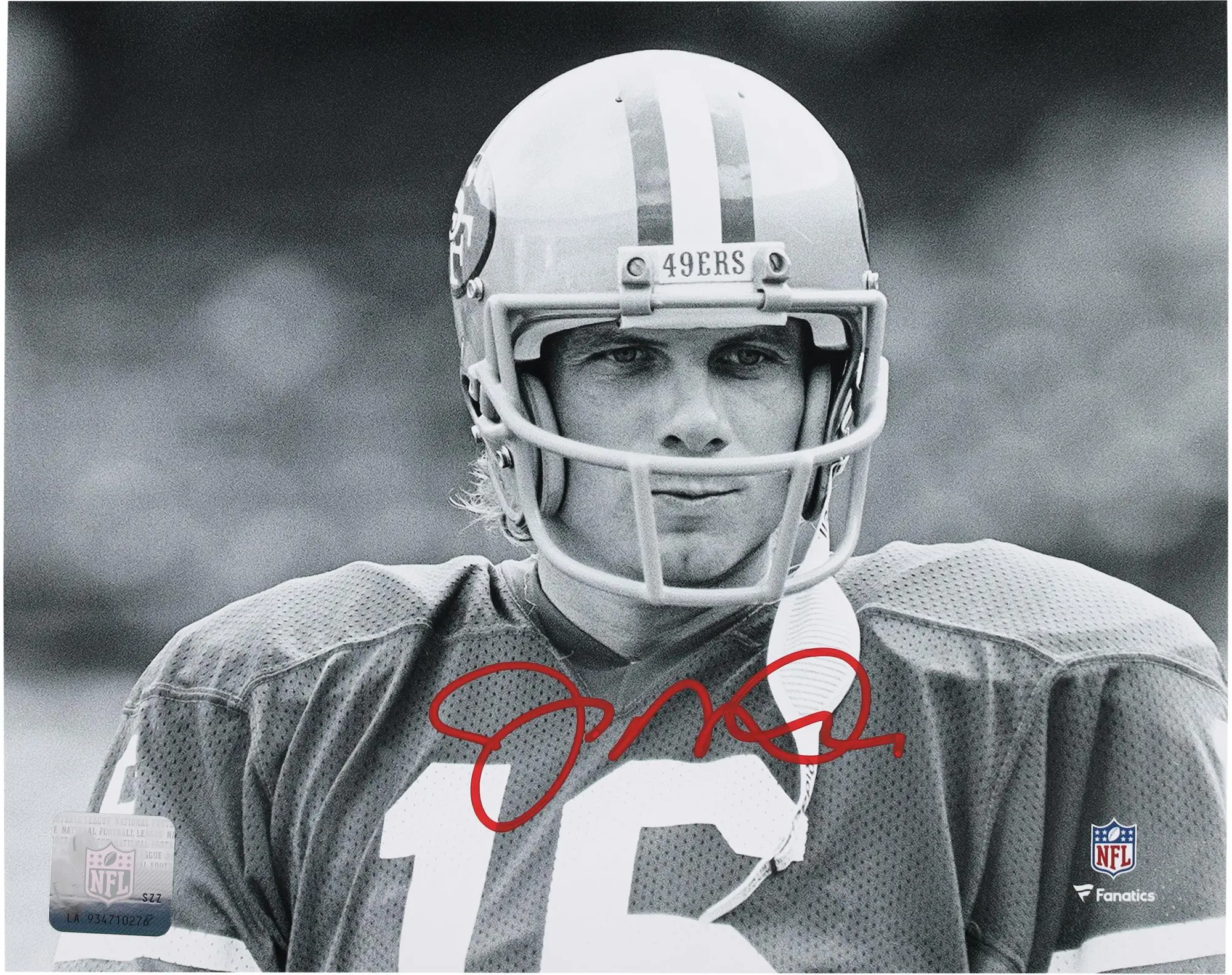 Joe Montana San Francisco 49ers Autographed 8" x 10" Black & White Close Up Photograph - Fanatics Authentic Certified