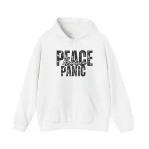 Peace Over Panic Hoodie, Cozy Sweatshirt for Relaxation, Unisex Casual Wear, Perfect for Gifts, Everyday Comfort Clothing