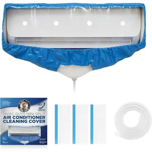 Mini Split Cleaning Bag | 360 Waterproof Design | Fits Systems 27in - 39in Long | Mini Split Cleaning Kit Includes Overspray Guards and Drain Hose