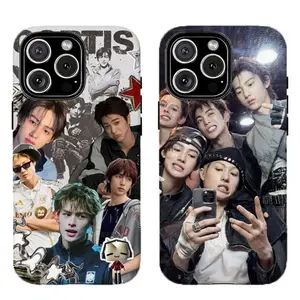 K-pop Idol Collage Phone Case | Grayscale Y2K Aesthetic,Compatible for iPhone 16 15 14 13 12 11 17Pro Max,for Samsung S25 S24 S23 S22 Ultra,Durable Dual-Layer design phone cover,Perfect Gift for Her