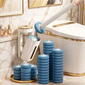 Snap‑Off Disposable Toilet Brush – One‑Click​ Head Replacement, Preloaded Cleaner, Hygienic​ No‑Touch Design, Compact​ Storage, BPA‑Free, Eco‑Friendly Refills,Wall-mounted​,Hygienic​ and Easy to Use