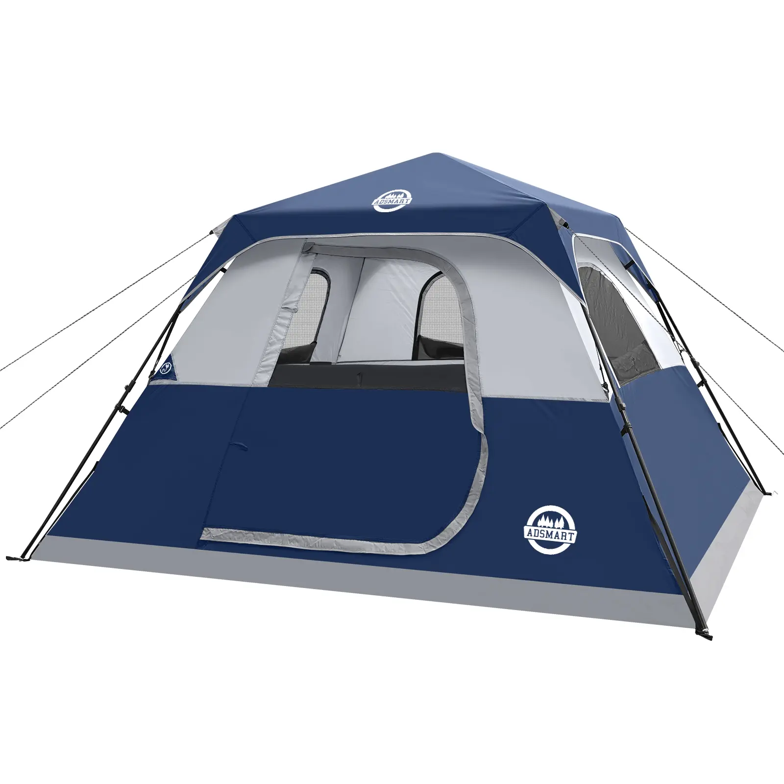 60 Seconds Instant Setup ADSMART 6 Person Camping Tent, Fully Waterproof Pop Up Outdoor Tent with Rainfly & Portable Carry Bag, Easy Assemble Tent for Hiking Family Outdoor Camping