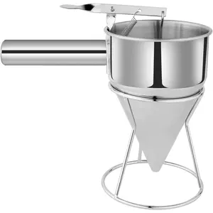 EgieMr Stainless Steel Pancake Batter Dispenser Funnels with Stand  for Cupcakes, Takoyaki or Any Baked Goods