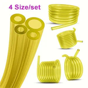 4 sizes/set Heavy-duty fuel line/gas hose - 3/32" to 1/8" inner diameter, 3/16" to 9/16" outer diameter, 0.080" to 0.140" wall thickness - Compatible with trimmers, chainsaws, lawnmowers - Durable plastic construction