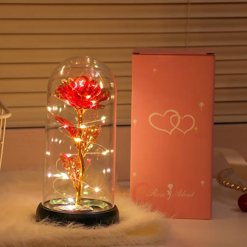 Red gold foil flower