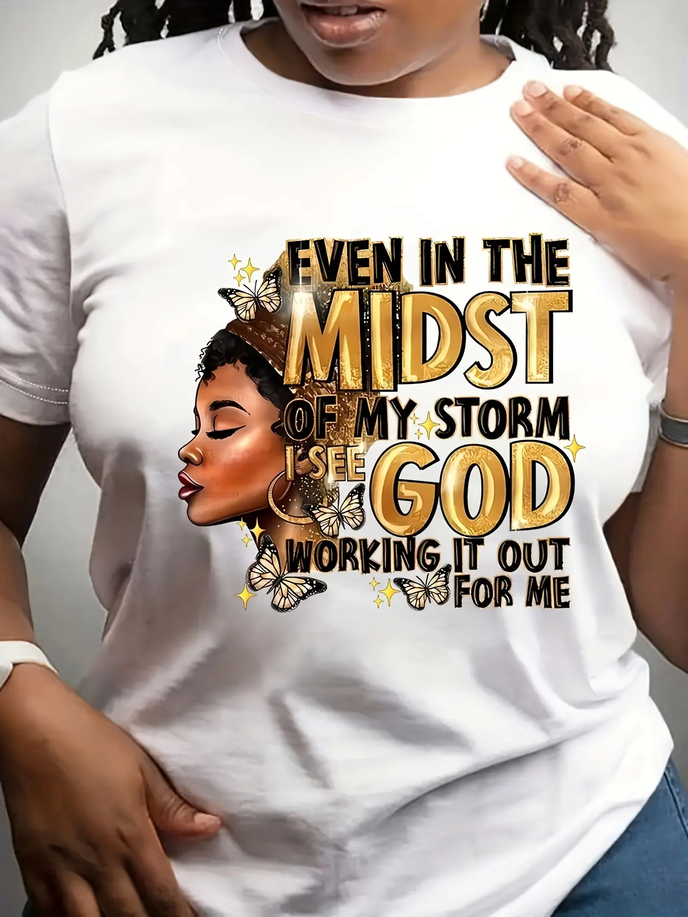 Plus Size - Plus Size - Spring And Summer Short-Sleeve Graphic Print Round-Neck T-Shirt, Women'S Casual Wear