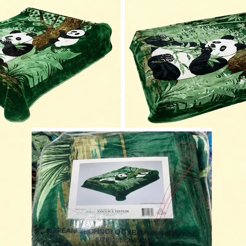 Panda Korean faux mink plush blanket