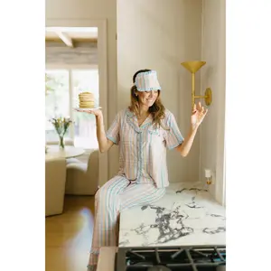 Summer Plaid Pajama Set - Top & Pants
