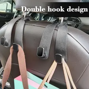 4 Counts Car Seat Headrest Hook, Improved Car Seat Back Double Hooks, Car Purse Hook, Hooks for Purses, Bags and Mobile Phones, Car Organization Accessories