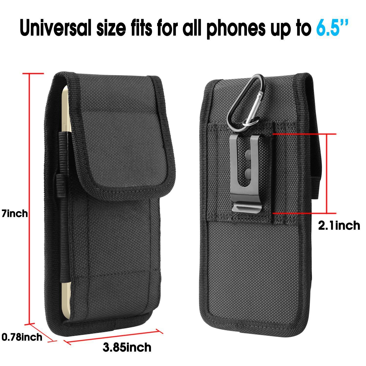 Vertical Cell Phone Holster Pouch Travel Outdoor Wallet Case With Belt Clip fits for phones 5.7-6.3 inch Waist Packs Bum Bag