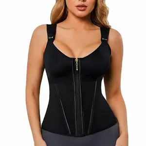 Women Waist Trainer Vest with Adjustable Straps | Double Tummy Control Shapewear sport girdle