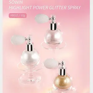 Sowin Highlight Power Glitter Spray | For Face,Body,Hair,Clothing | Multi-Use Shimmer for Dating, Wedding, Prom, Festival, Rave and Stage Makeup | Long-Lasting Glow| For Versatile Looks