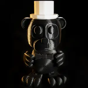 Freddy Mini 6in Tall, FNAF Office Figure Toy FNAF 3, 3d Print, Five Nights At Freddy's, Black and White Filament