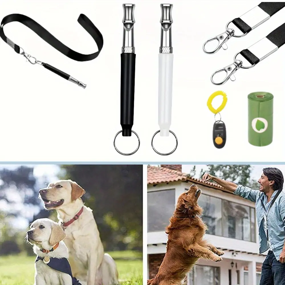 2PCS Training Whistle Dog To Stop Barking Adjustable Ultrasonic Silent Dog Whistle with Lanyard Professional Dog Recall Control Neighbor Dog Stop Dog Attack Training Whistle