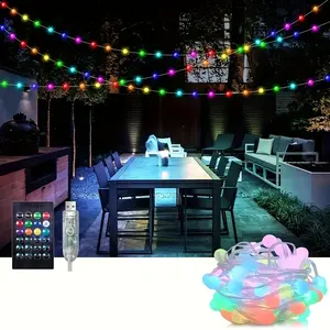 33 Feet Spherical Lighting Chain, 66 LED Color Change Light Indoor Lighting Chain, Suitable for Classroom, Dormitory, Birthday, Backyard, Courtyard, Garden, Party and Living Room Decoration.