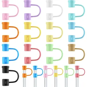 Straw Covers Cap Compatible with Tumbler,  16 count  Straw Cover Caps 8mm  Straw Tips Dust-Proof Colorful Straw Toppers Plugs Straw Protector Accessories for  Drinking Straw