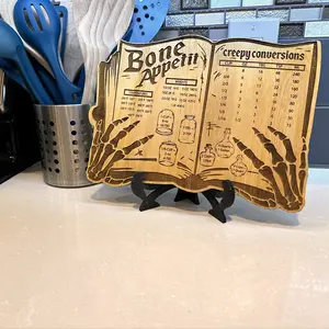 Bone Appetit Creepy Conversion Chart, Halloween Laser Cut Conversion Chart, Glowforge, Kitchen Witch, Baking, Recipes, Measurements, Charts, nightmare Christmas, Stationery Shoppe Co