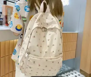 Pretty Pink Floral Backpack with Multiple Pockets pink backpack