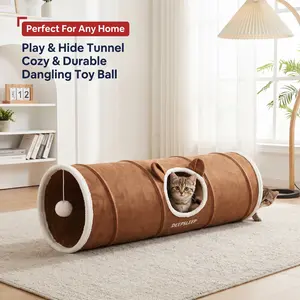 Cute Foldable Cat Tunnel Toy | Durable Pet Tube Cave & Bed for All Seasons