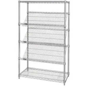 212 MAIN Quantum Storage 1836SL6C Chrome Finish 5-Layer Wire Slanted Shelf Unit - Wire Rack Organiser, Gravity Feeds Storage Solutions for Large Appliance Parts & Accessories
