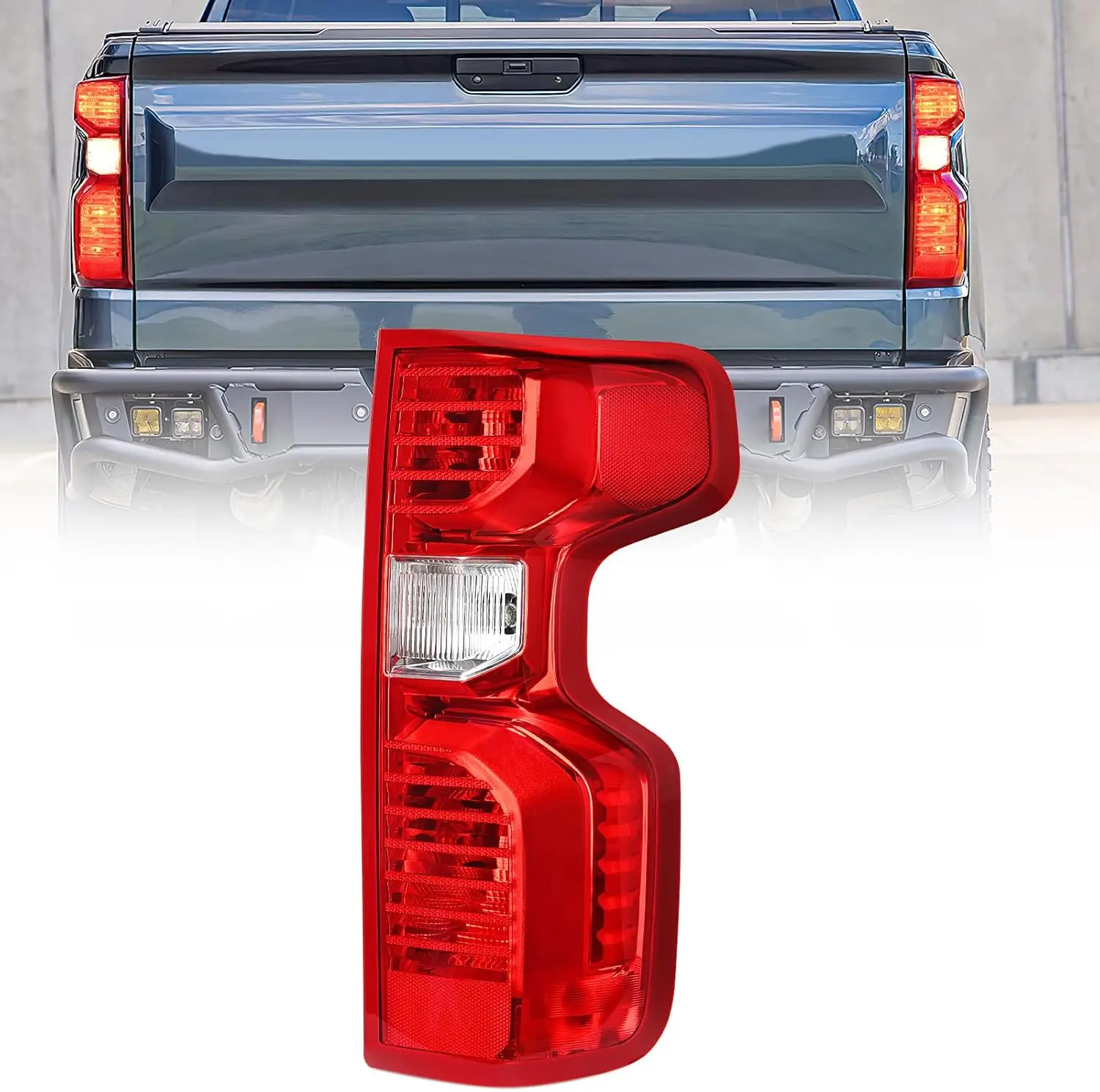 Nilight OE-Style LED Taillight Assembly - 1 Passenger-Side LED Car Lighting, Dust-Proof, Moisture-Proof, Corrosion-Resistant Polycarbonate & Silicon Brake Lamp for 2019-2024 Chevy Silverado 1500, 2020-2024 Silverado 2500HD/3500HD, Led Light