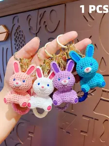Handmade Resin Rabbit Keychain, Cute Animal Pattern, High-Quality Car Key Holder, Keychain for Bags, Perfect Gift for Women and Kids, All Seasons,Valentine's Day,lovers