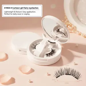 Magnetic False Eyelashes Kit With Professional Applicator Reusable Glue-Free Fake Eyelashes Manga Lash Natural Long Fluffy Faux Mink Soft Hair Light Eye Makeup Tool For Beauty Travel Parties Strip Lashes,Lashes,Eyelashes,Fake Lashes